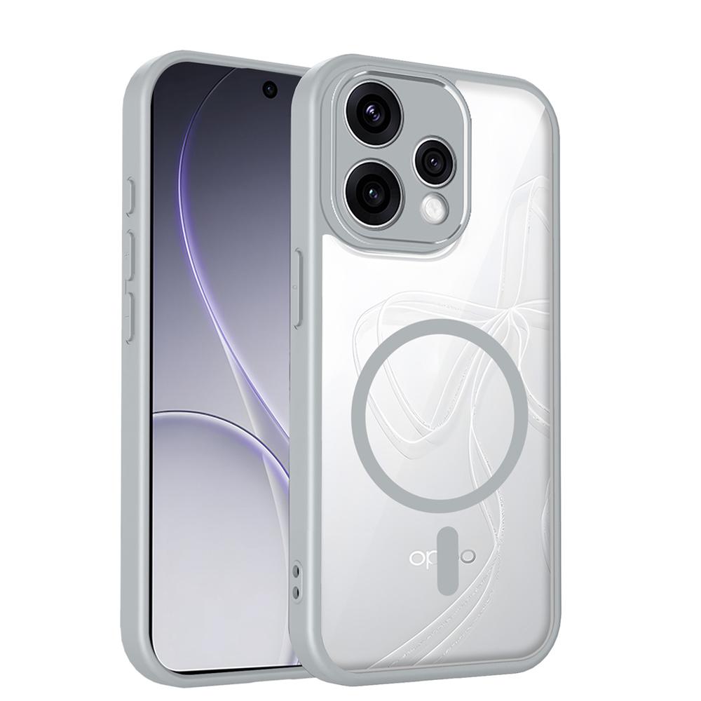 KEYSION Transparent Magnetic Phone Case for OPPO Reno15 Pro Max 5G Silicone+PC HD Clear Shockproof Cover for OPPO Reno15 F 5G