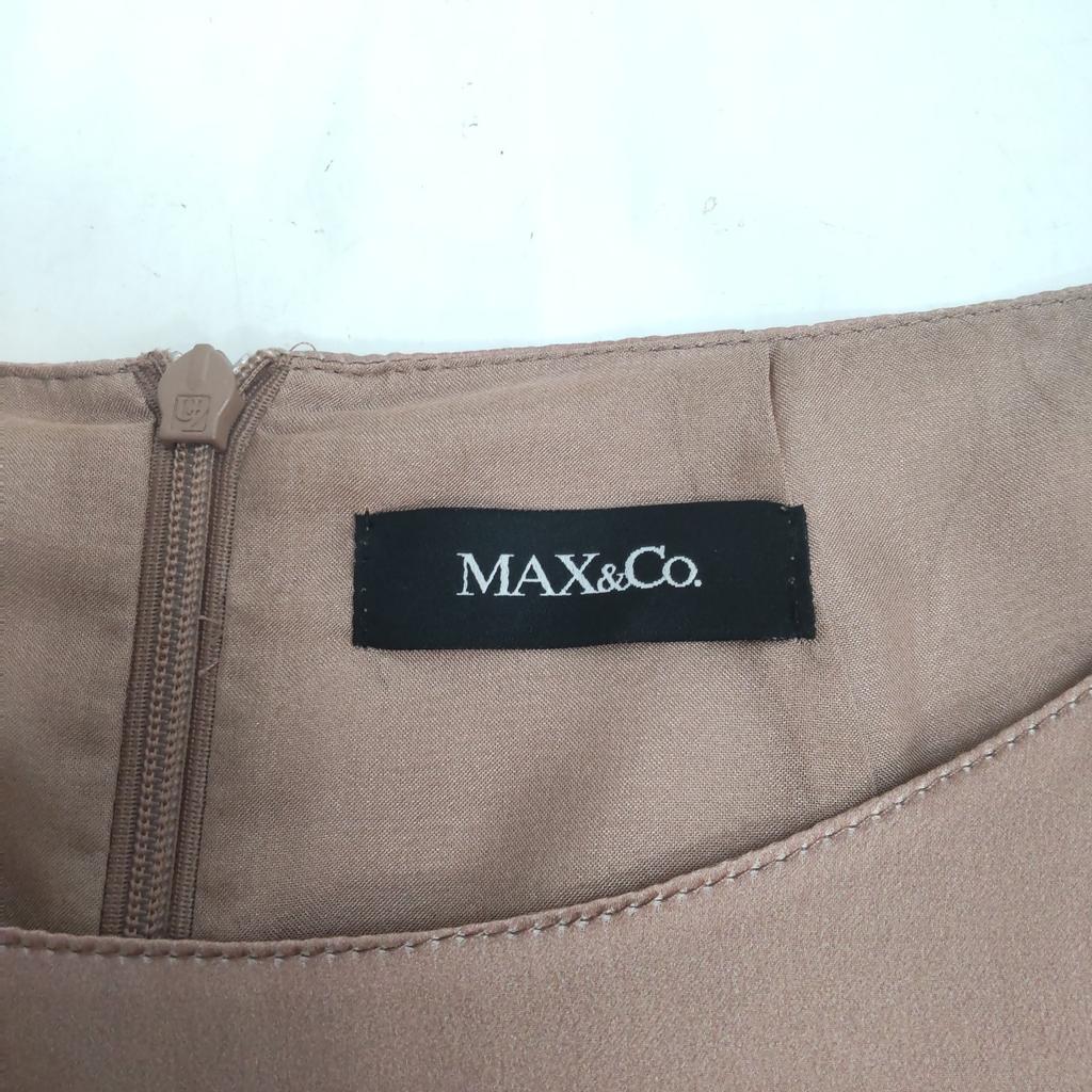 Отличное состояние Италия MAX&CO Шелк 100% Платье с коротким рукавом M Розовый цветочный до колена(ИСПОЛЬЗОВАЛ)