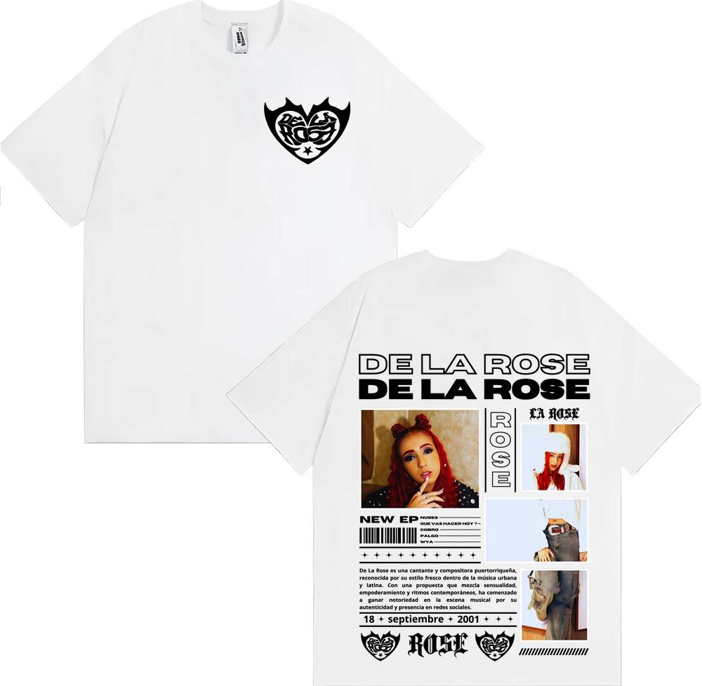 Singer Dela Rose Album Tour 2025 Cover T-shirts Men Women Clothing Oversized Retro Hip Hop T Shirt Casual Short Sleeve Tee Shirt
