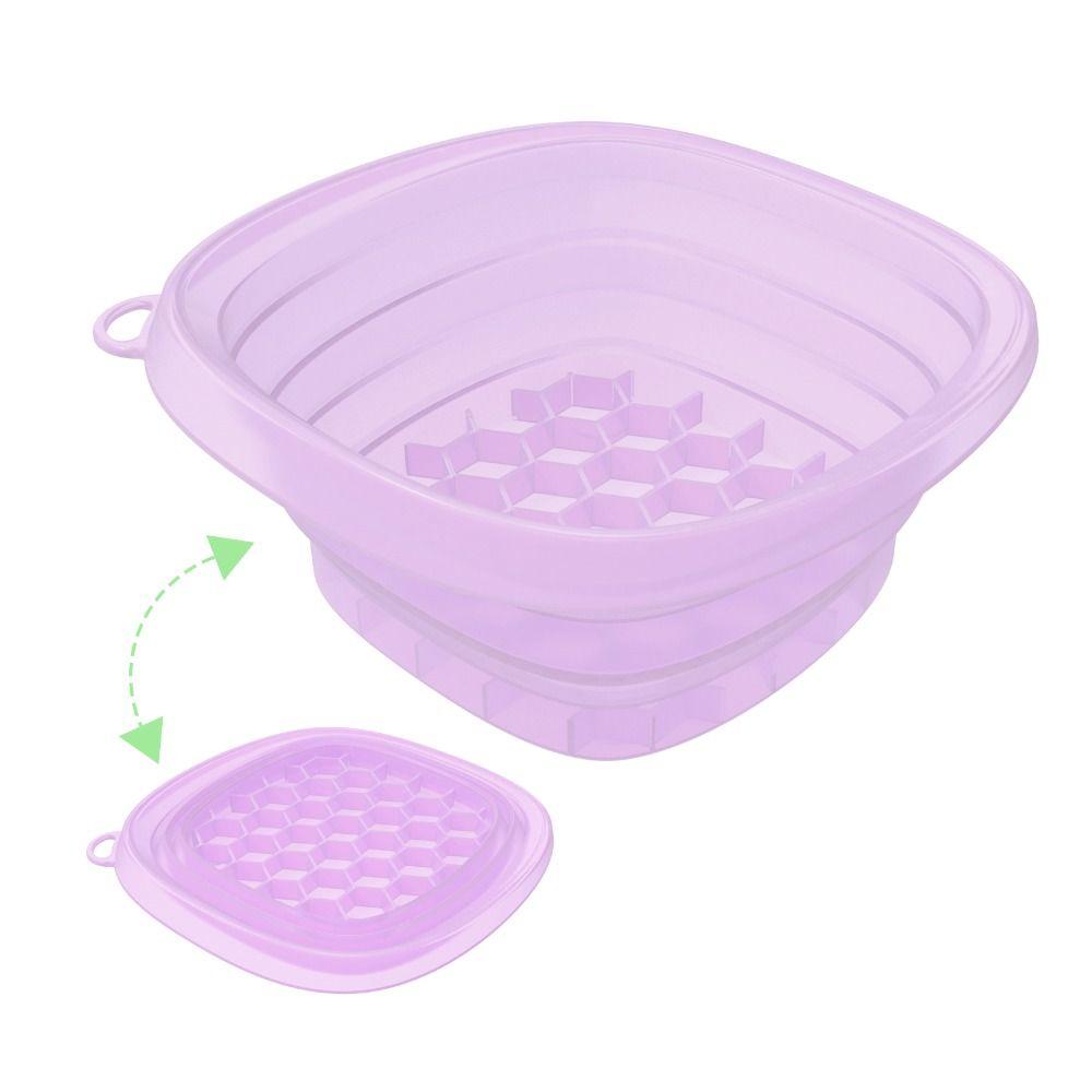 Built-in Ice Tray Portable Ice Basin Foldable Skincare Washbasin Face Dipping Bowl for Women Girls
