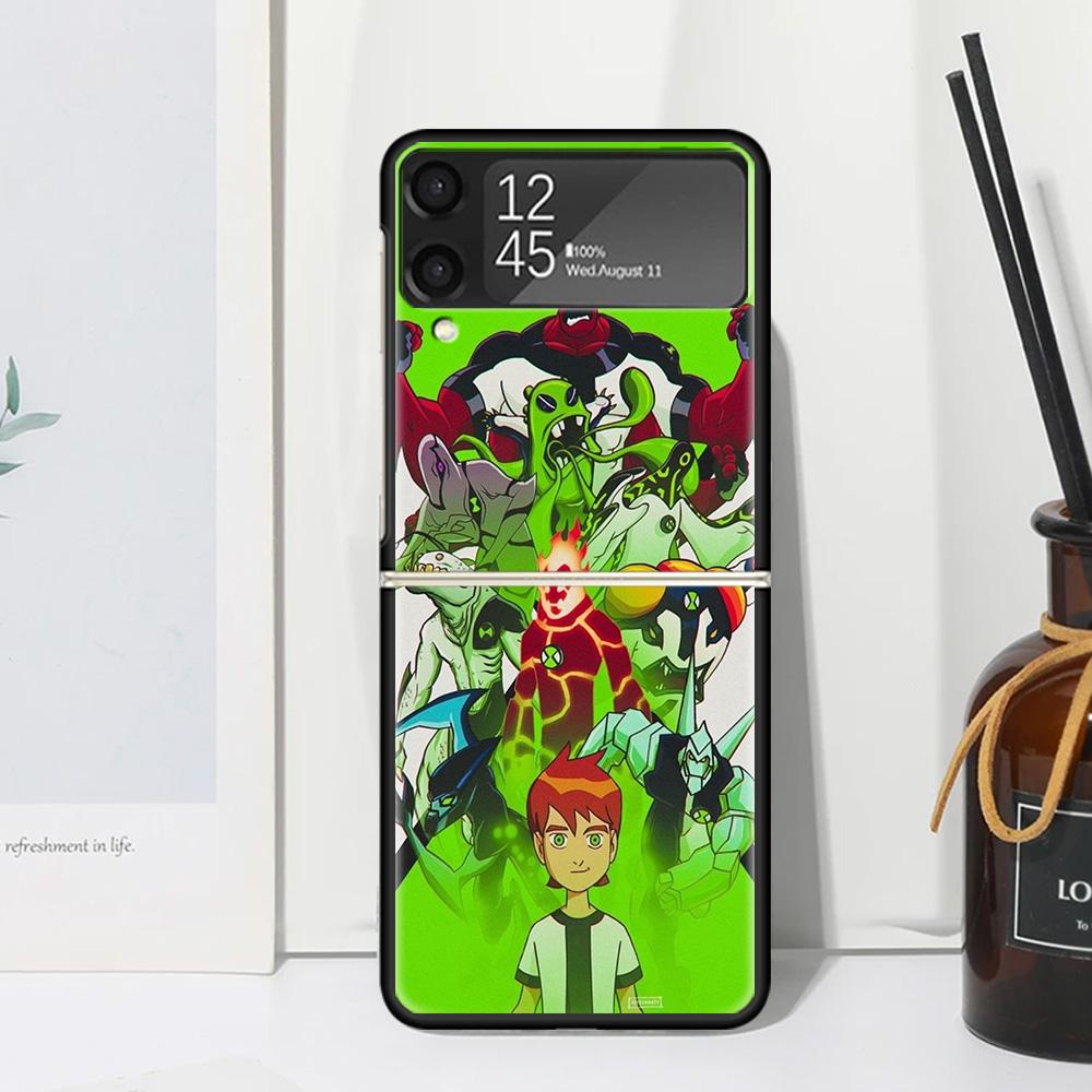 Cen Мультяшный 10 Чехол для телефона для Samsung Galaxy Z Flip 7 6 5 4 3 5G Flip3 Flip4 Flip5 ZFlip6 ZFlip7 Черный Fundas Прозрачный Galaxy
