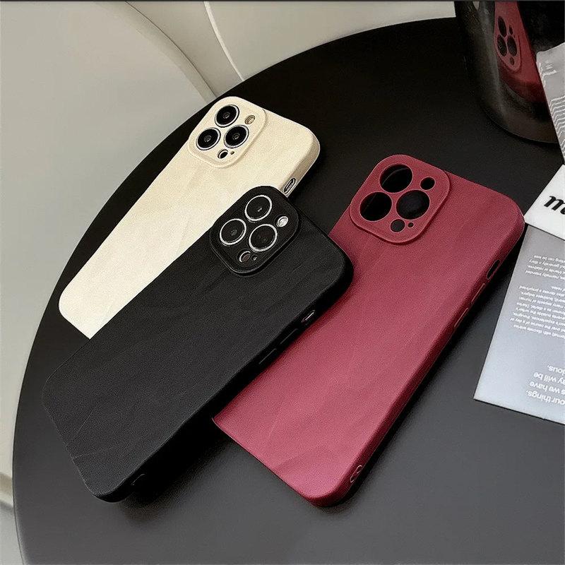 Fashion Silicone Fold Wrinkle Phone Case For iPhone 14 13 12 11 15 Pro Max SE X XS XR 8 7 Plus Soft Candy Color Full Cover