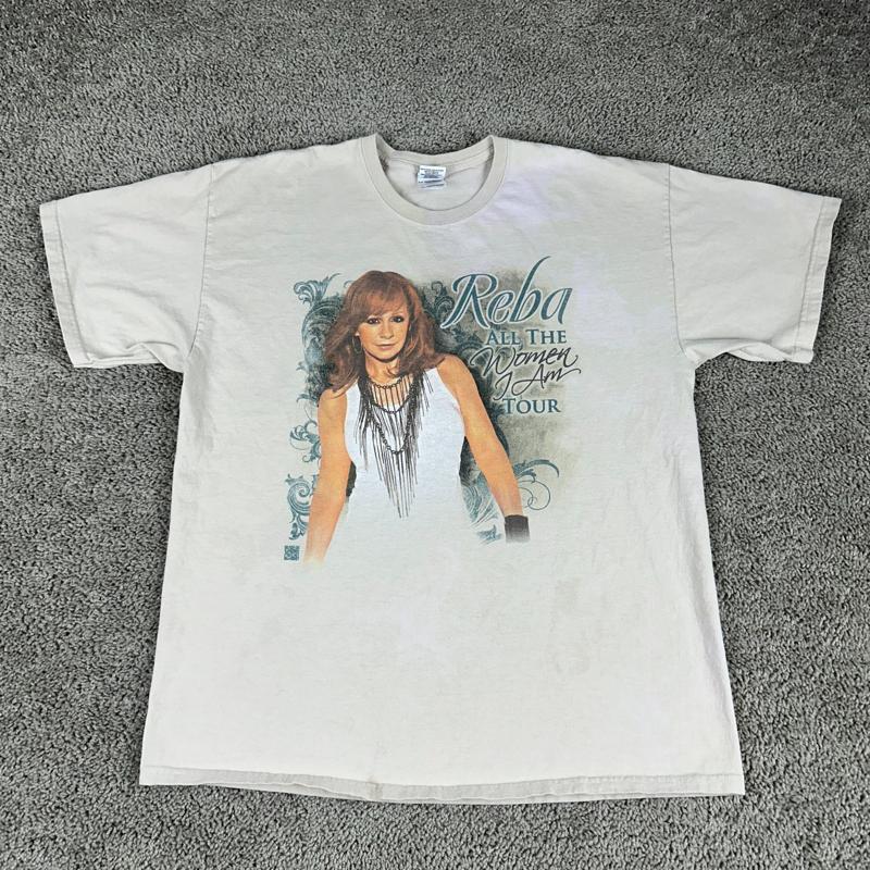 Рубашка Reba McEntire All The Women I Am Tour Мужская XL Бежевая Концерт Кантри Музыка