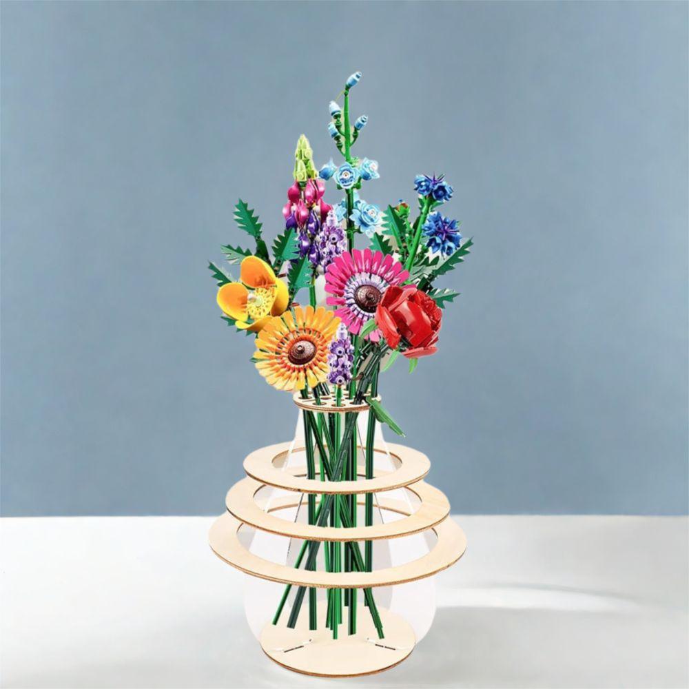 Natural Flower Holder Ornament Wood Craft Plant Display Rack  For Home Living Room