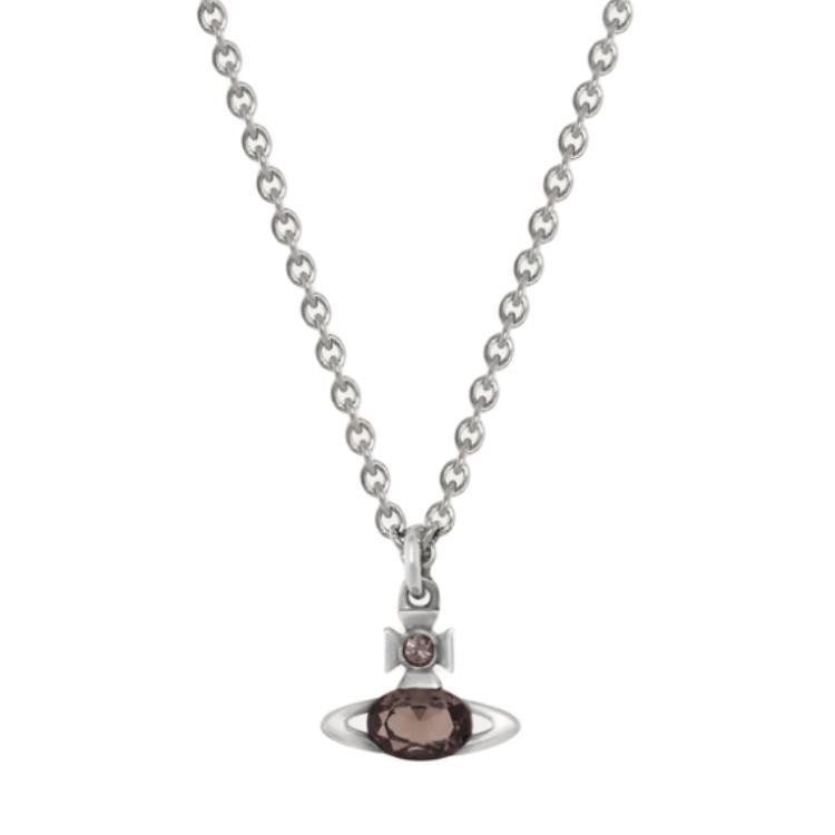 Vivienne Westwood Logo Design Brass Necklace Men necklace Silver 630203DL-02Q138