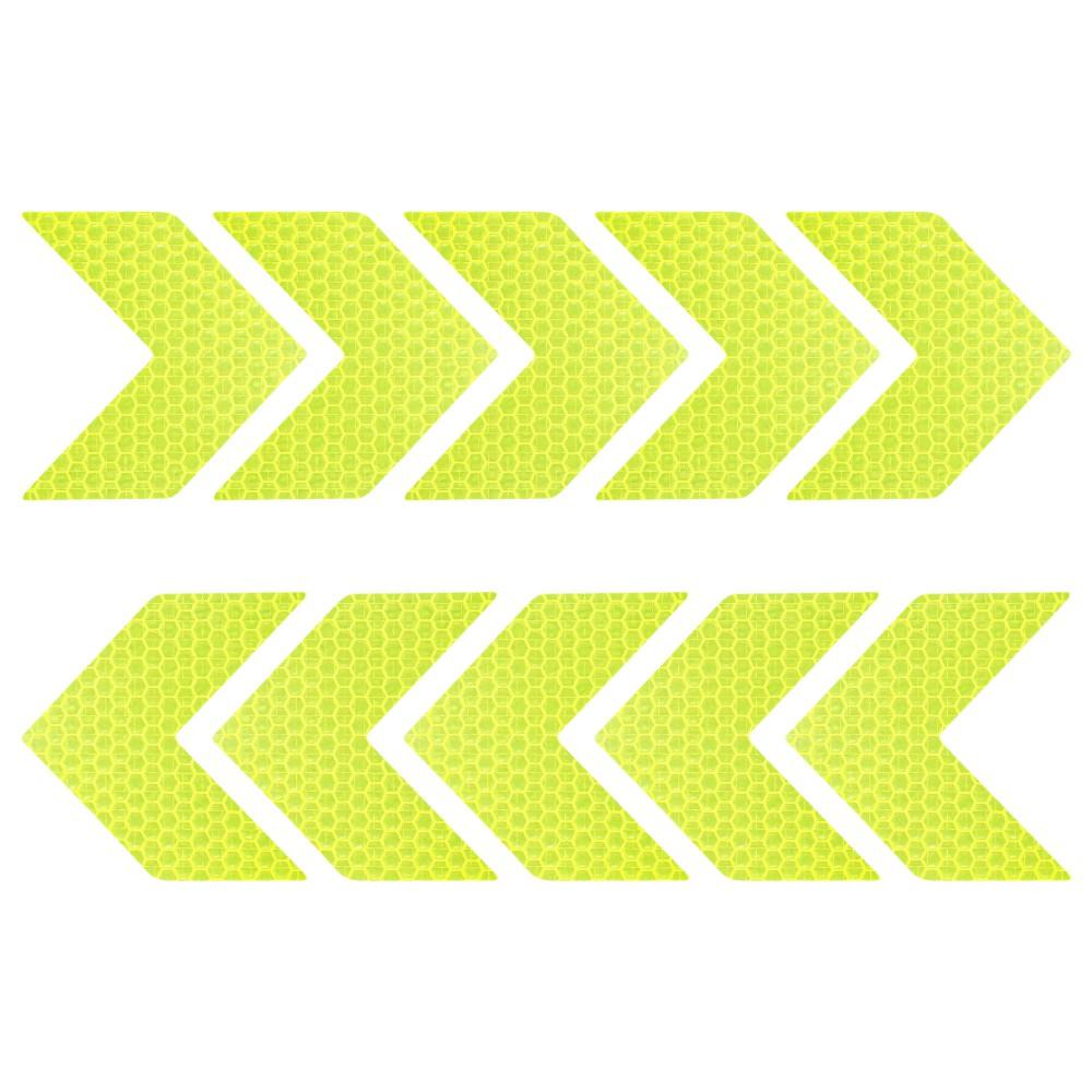 10PCS Car Reflective Sticker Warning Decals Arrow Sign Tape Stickers For Auto Tail Bar Bumper Trunk Safety Decoration Sticker