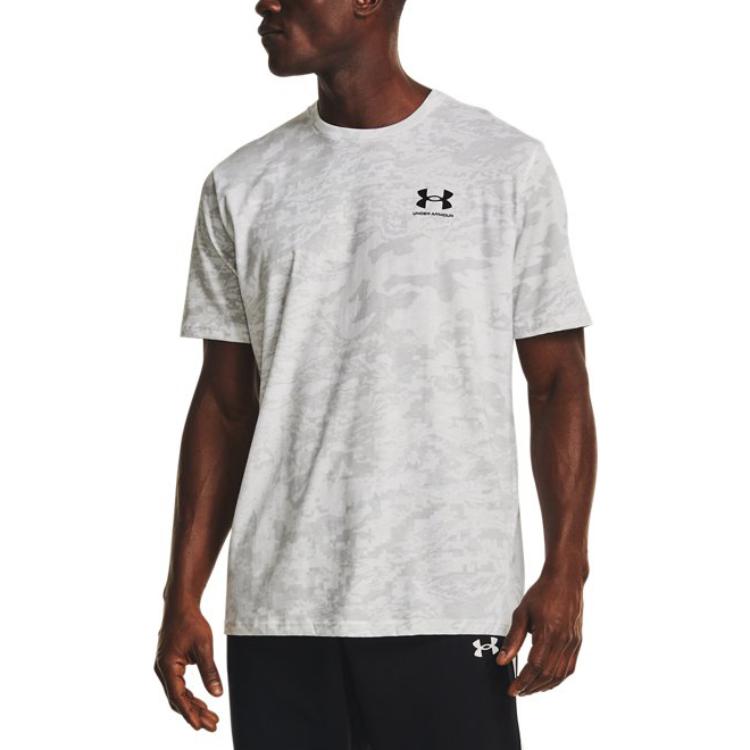 Under Armour Футболка с камуфляжным принтом и логотипом, мужские топы, белая 1357727-100