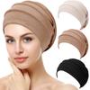 Cotton Solid Color Sleeping Caps Women Head Wrap Chemotherapy Cap Muslim Hijabs Turban Beanie Cap