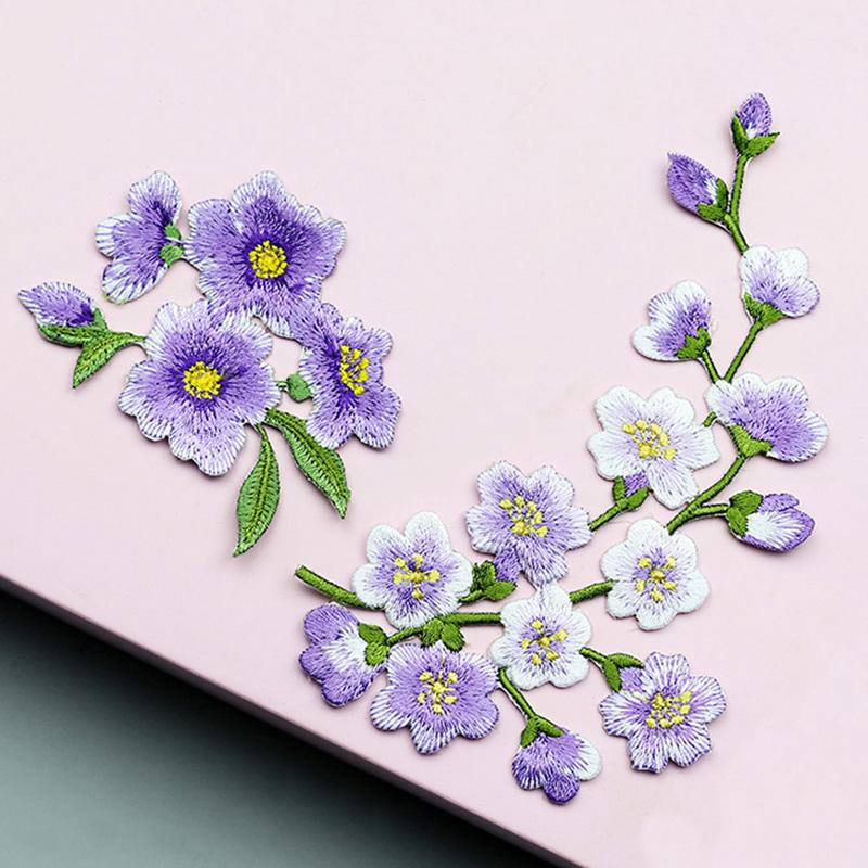 1 шт. DIY Одежда Джинсы Пальто Аксессуары Цветы Вишни Нашивки Аппликация Утюгом Цветочная Нашивка