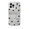 Upgraded Glitter Silver Case Cute Heart Shape Love Printed Protective Shell Shockproof Full Back Cover for iPhone Samsung