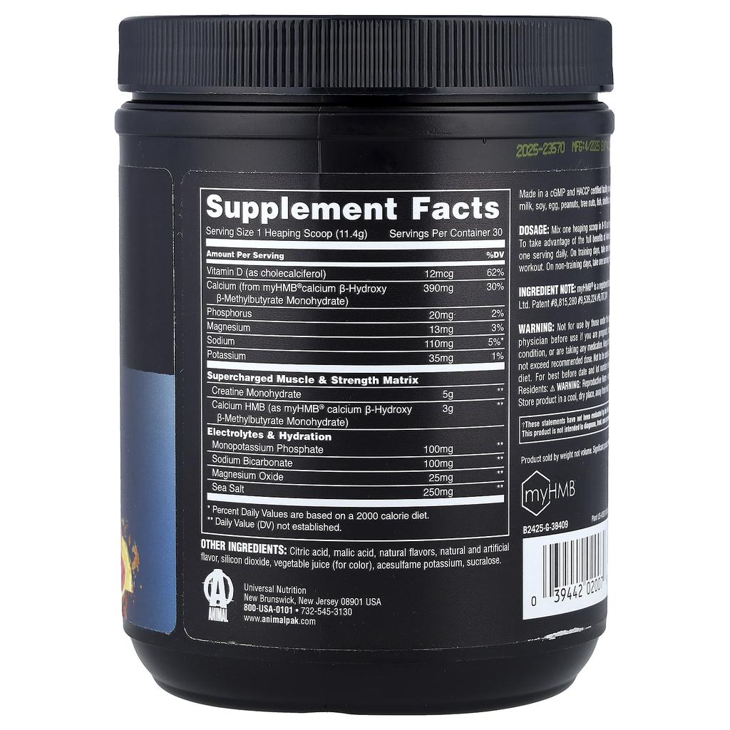 Animal Creatine HMB+™ Powder, Power Punch, 342g (12.06oz)