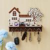 Wooden House Keys Hanger Key Holder with Mobile Charging and Remote Stand for Home/Office Decor, Key Holder