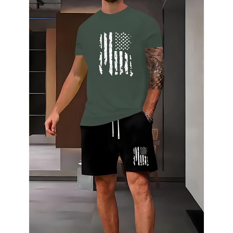 Мужской повседневный комплект одежды, желтая футболка с принтом утки и пляжные шорты, летние уличные модные спортивные шорты с короткими рукавами