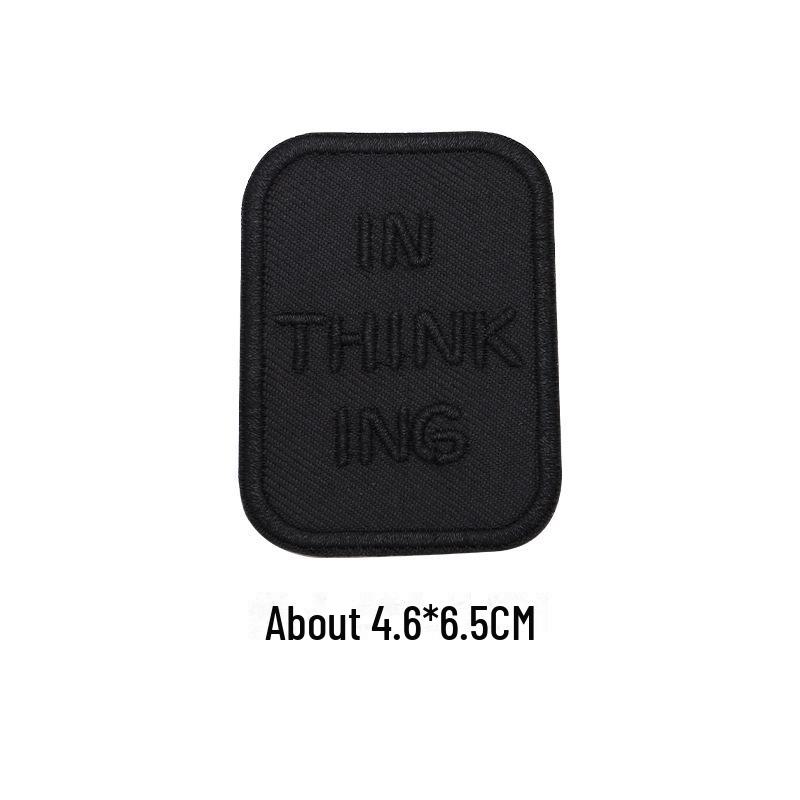 Черная самоклеящаяся вышитая нашивка для самостоятельного ремонта и украшения одежды