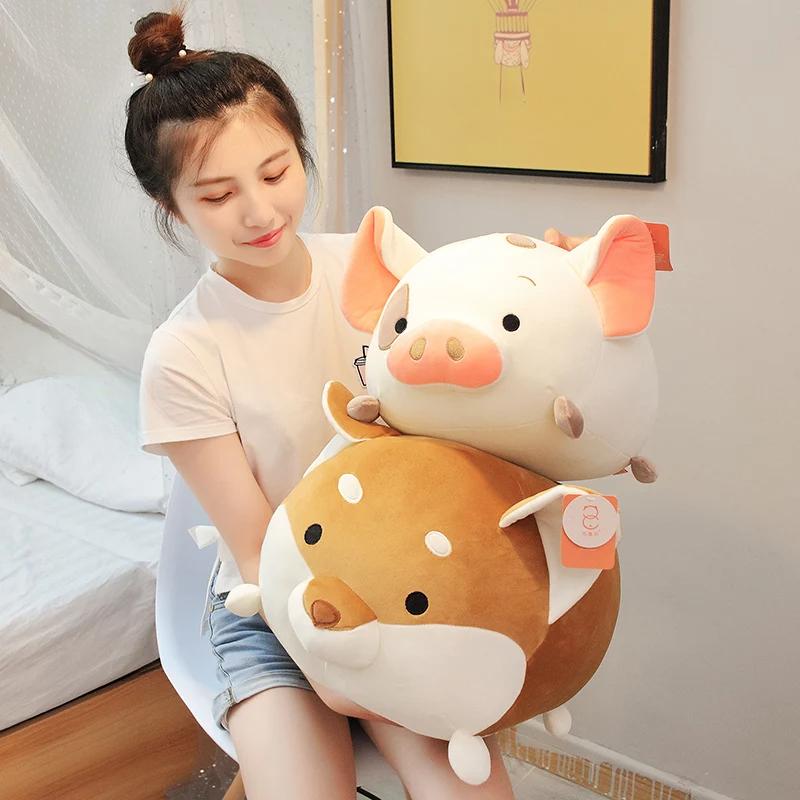 Animal Sweet Fat Fat Dinosaur Pig Shiba Inu Dog Plush Toy Soft Cartoon Elephant Stuffed Doll Baby Pillow Gift 35/45cm