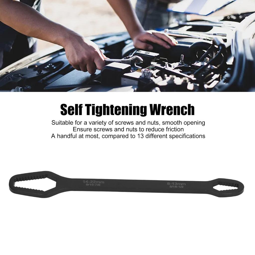 Double Ended Self Tightening Wrench Multifunctional 822mm Self Tightening Spanner for Auto Repair