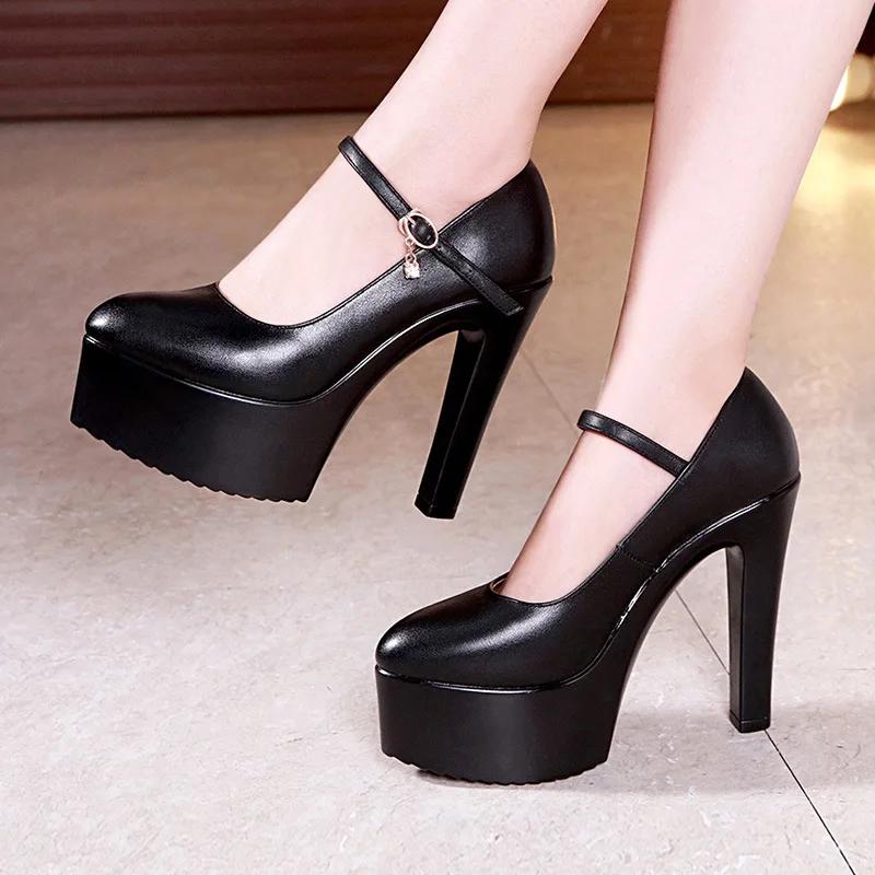 Маленький размер 32-43 Элегантные туфли-лодочки красного и белого цвета для свадьбы, туфли на платформе для женщин 2025, туфли на высоком блочном каблуке для модели, для вечеринки