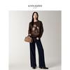 JIUZI ANNA&CHLOE Pincushion Flower Jacquard Wool Knit Sweater