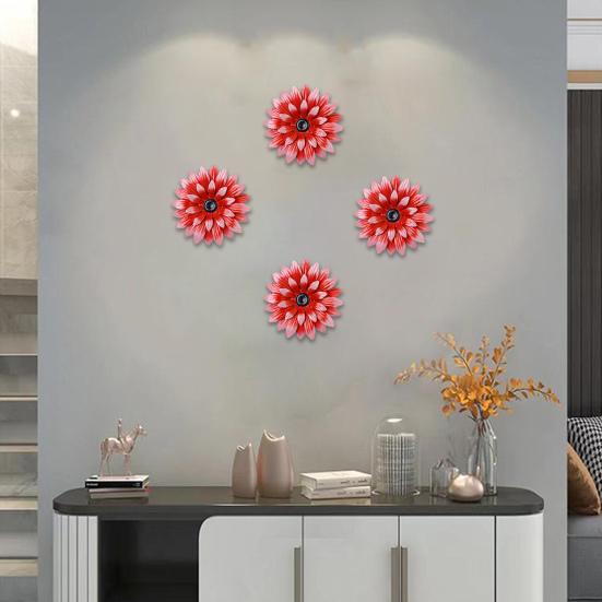 Металлический настенный декор в виде подсолнуха, разноцветные цветы ручной работы для сада, дома, уличного подвесного украшения