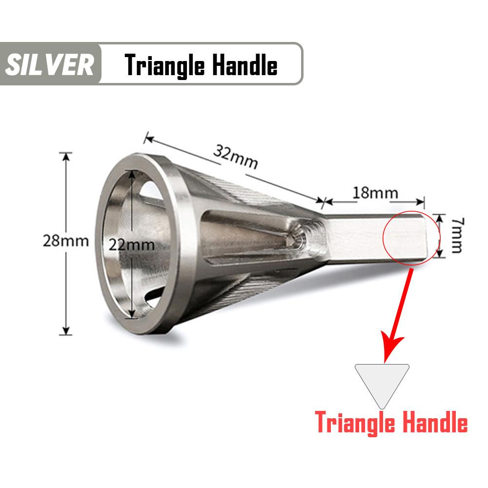 Инструмент для снятия заусенцев с внешней фаски, металлическое шестигранное треугольное сверло для обрезки для медных винтов из нержавеющей стали, быстрое удаление заусенцев