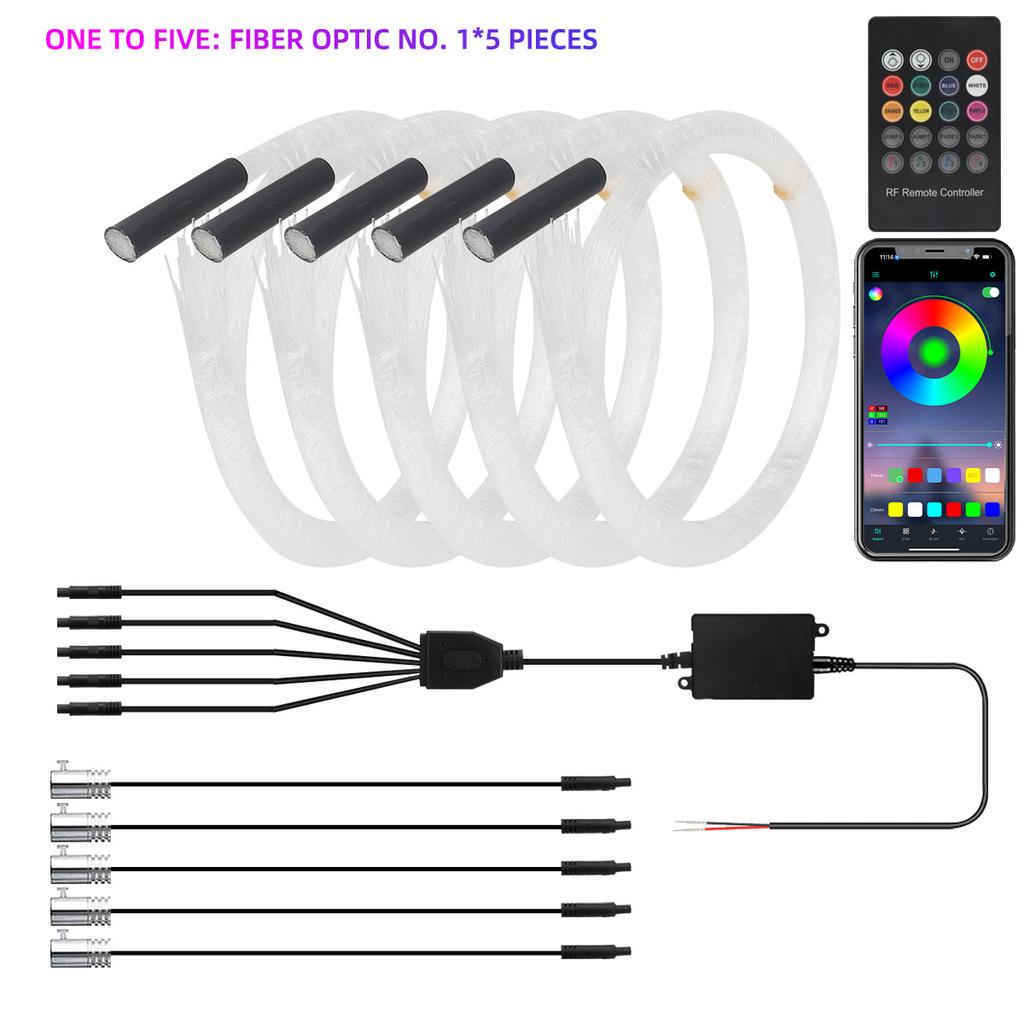 Звездный свет на крыше автомобиля RGB Внутренний окружающий свет Управление через приложение Пульт дистанционного управления Оптоволоконный звездный потолочный светильник Звездное небо на потолке для автомобиля дома