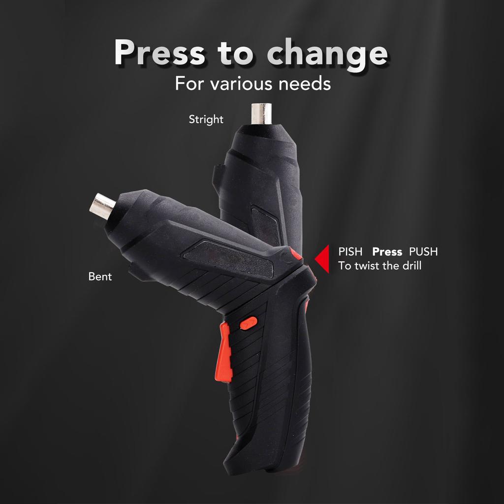 Electric Drill Set USB Rechargeable Cordless Head Light One Button Reverse Magnetic Connector Heat Dissipation with Accessories