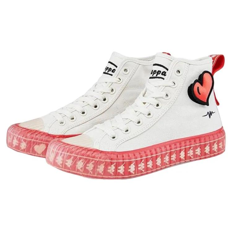 Kappa Slip Resistant Height Increasing High top Canvas Shoes Unisex Heron Feather White (Unisex) Canvas Shoes KPCTEVS95 024