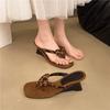 Мода Мода Темперамент Клиновидные шлепанцы Женская одежда 2025 Новые Летние Сто с толстой подошвой Увеличивающие Пальцевые сандалии