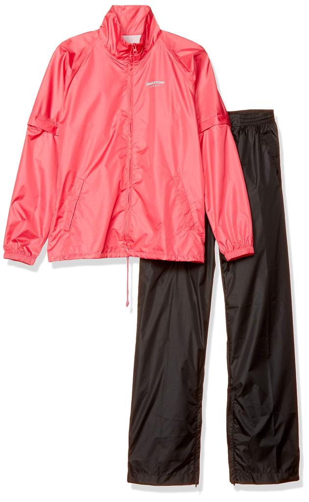 Bridgestone Golf TOUR B Women's Rainwear Set (Top and Bottoms), 80G51, Pink, Size L (Equivalent To Japanese Size L)