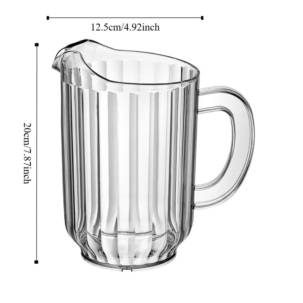 PC Striped Drink Pitcher Transparent Drop Resistant Cold Water Kettle Heat Resistant Large Capacity Juice Jug Dinning Table