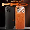 Роскошный кожаный чехол из углеродного волокна для iPhone 17 16 15 14 13 Pro Max для беспроводной магнитной зарядки Magsafe, противоударный чехол для телефона