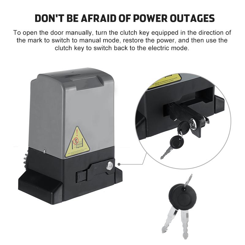 Умный автоматический 1500 кг WiFi управление через приложение Электрический оператор двигателя раздвижных ворот с пультом дистанционного управления Ключ разблокировки 750 Вт