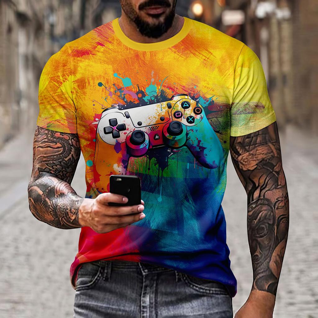 Summer Fashion Game Controller 3D Print T-Shirts Streetwear Casual Oversized O-Neck Short Sleeved Men's T-shirts