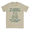 Моя боль хроническая, но эта задница культовая мем Футболки Мужские 100% хлопок Повседневная футболка Круглый вырез Одежда С принтом