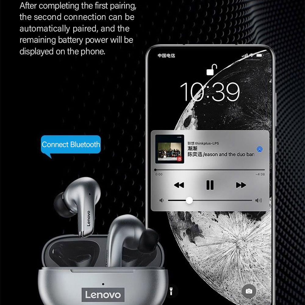 Lenovo LP5 Мини Bluetooth наушники 9D стерео водонепроницаемые беспроводные наушники для iPhone 13 Xiaomi Bluetooth наушники с микрофоном