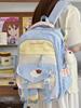 Color Block Student Backpack - Large Capacity, Lightweight, Double Shoulder Bag for Girls in Middle and High School