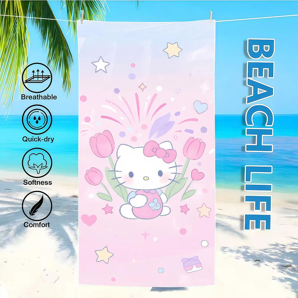 Towel Textile Bathrobe Tulip Beach Quick-Drying Lightweight SRO Portable H-HelloS-ES Camping Swim K-KittyS-ES Pool Travel