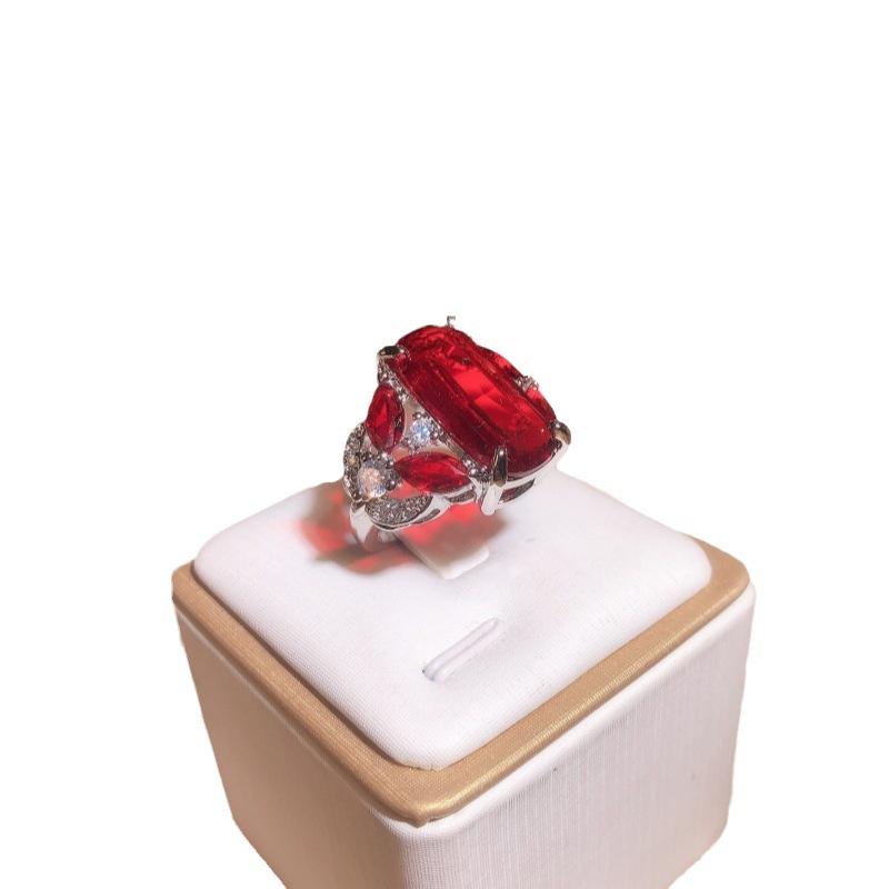 Кольцо для помолвки с натуральным рубином, европейская и американская мода, кольцо в форме глаза, серебряные ювелирные изделия