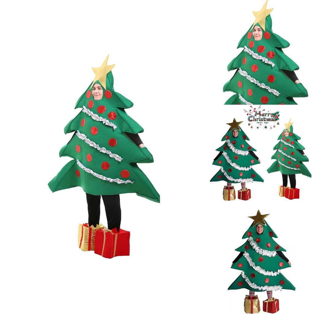 Colorful Vibrant Cheerful Christmas Tree Cosplay Costume Funny Clothes Suit Xmas Fancy Dress Party Adults