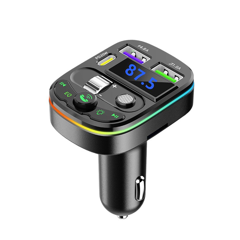 Bluetooth 5.0 Car FM Transmitter Handsfree Radio Handsfree MP3 Player Car Kit 20W PD QC3.0 Quick Charge Dual USB Charger Adapter