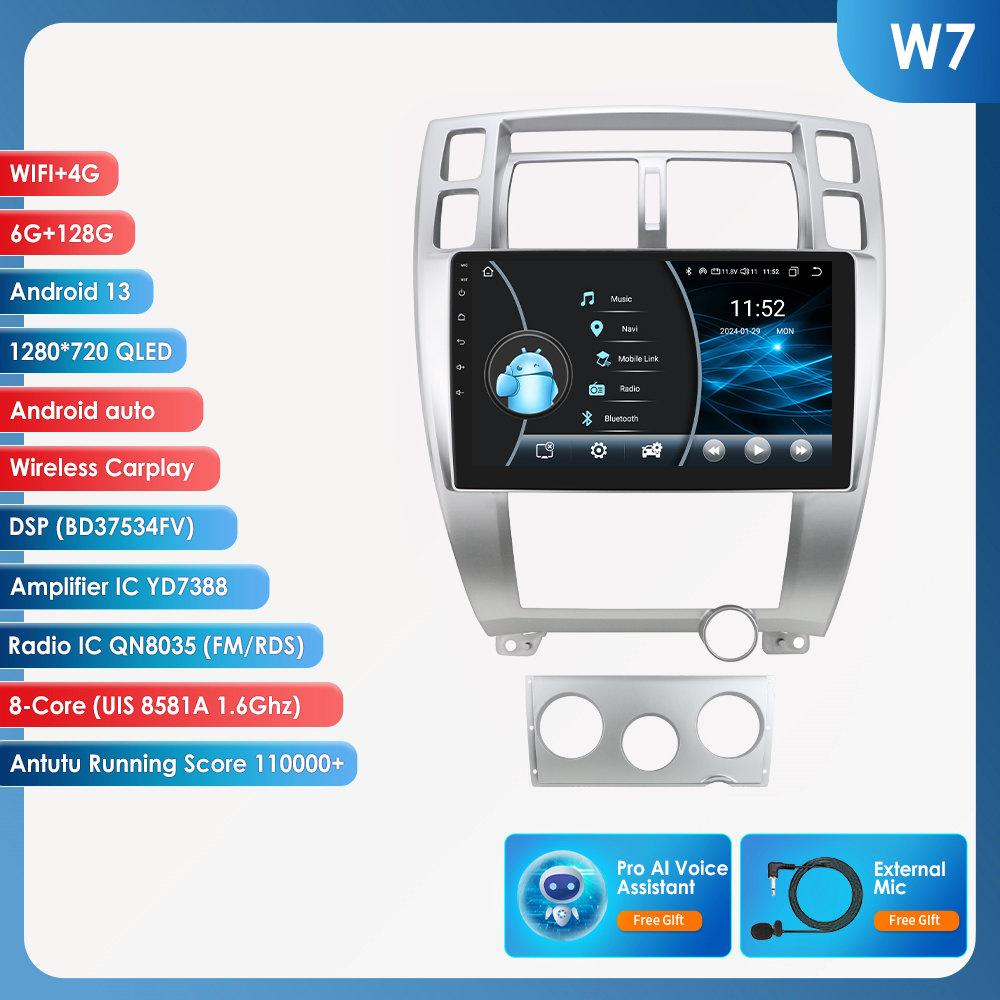 Hizpo 8-ядерный интеллектуальный экран AI Android Autoradio для Hyundai Tucson 2004-2009 Автомобильный радиоприемник Мультимедиа Видеоплеер GPS Навигатор Головное устройство Carplay 4G RDS FM