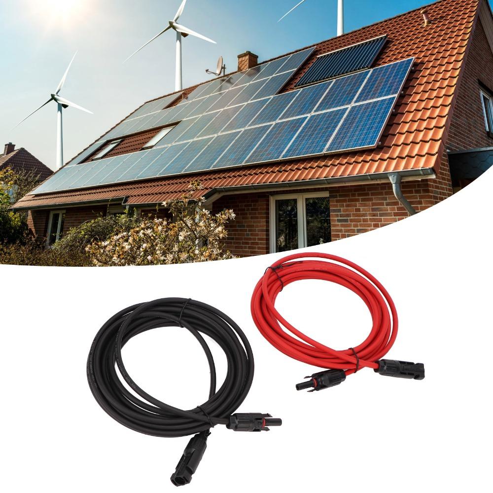 12AWG Wire Solar Panel Wire Black 3 Meter + Red 3 Meter Solar Adapter Cable  Renewable Energy Setup