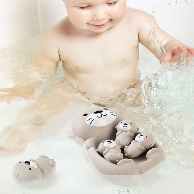 Toddler Bathing Toy Set Otters Mom and Baby Engaging Water Fun Shower Toy Otters Mom and Baby Set For Bath Time
