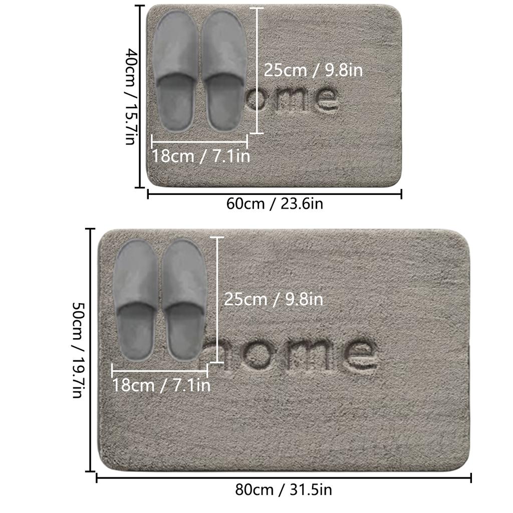 Thickened Bathroom Flannel Floor Mat Toilet Absorbent Carpet Shower Room Non-slip Mat Kitchen Foot Mat Dirt-resistant Door Mat