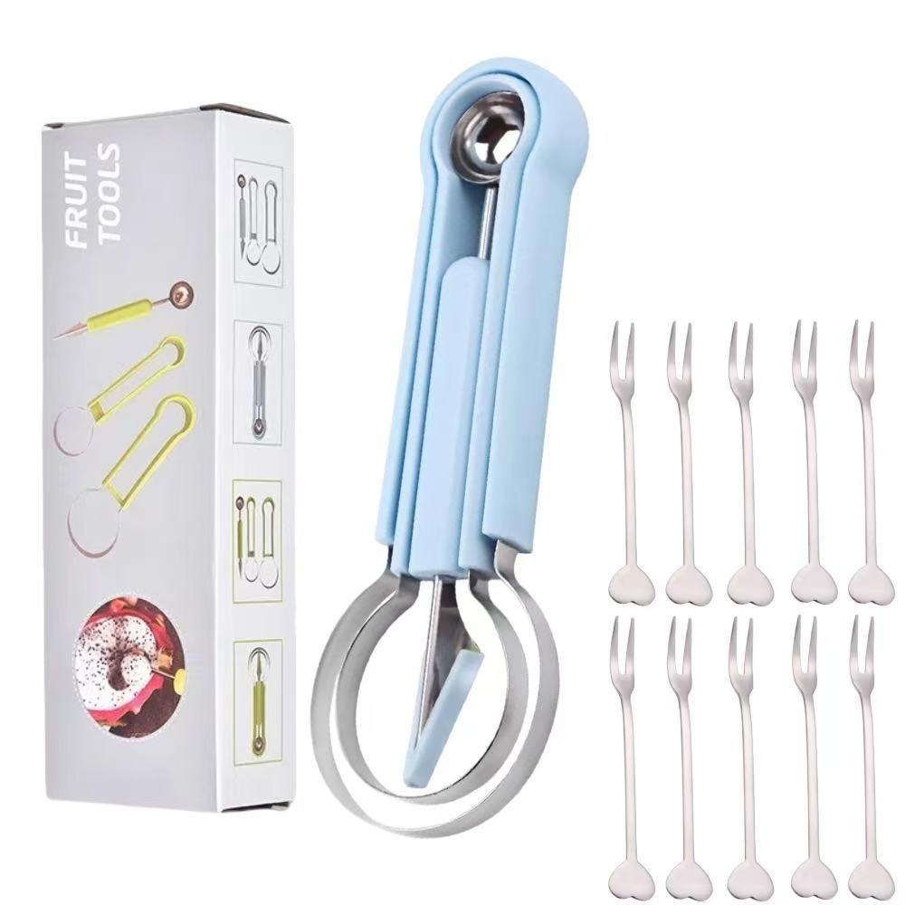 Three-in-One Multi-functional Fruit Tool, Melon Spoon, Fruit Cutting Tool, Watermelon Knife, Slicing - A Unique Kitchen Utensil