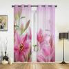 Pink Flowers Orchid Branches Curtains for Bedroom Living Room Drapes Kitchen Children's Room Window Curtain Modern Home Decor