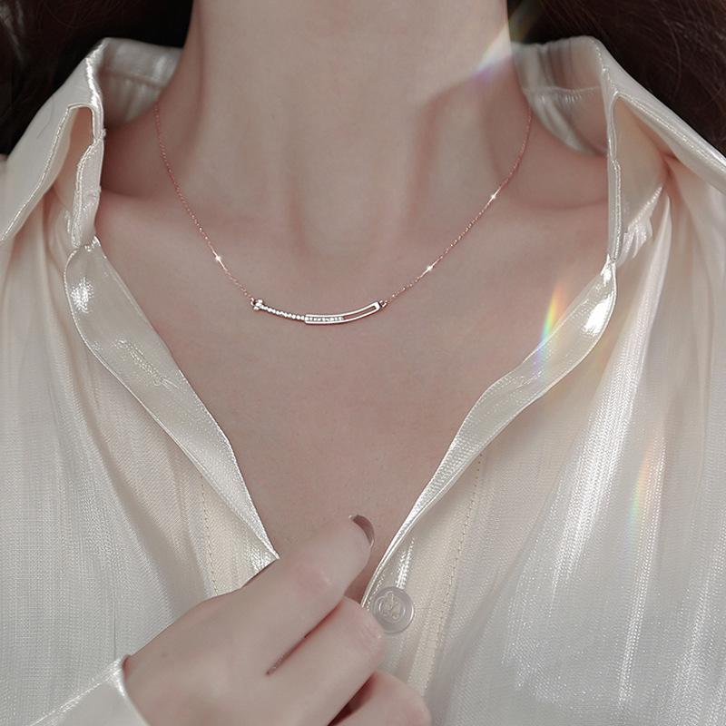 Роскошное женское ожерелье Smile Clavicle, уникальный дизайн, бриллиантовая отделка, простота и шик, модный стиль