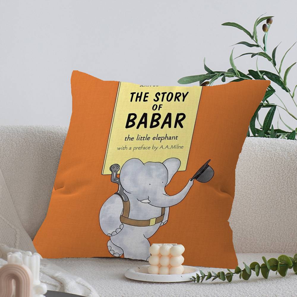 Cartoon Babar The Elephant Pillow Gifts Home Office Furnishings Bedroom Sofa Car Cushion Cover case xcm