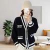 Small Fresh Cardigan Sweater Short Jacket Women's Loose and Versatile Knitted Jacket Color Matching Top