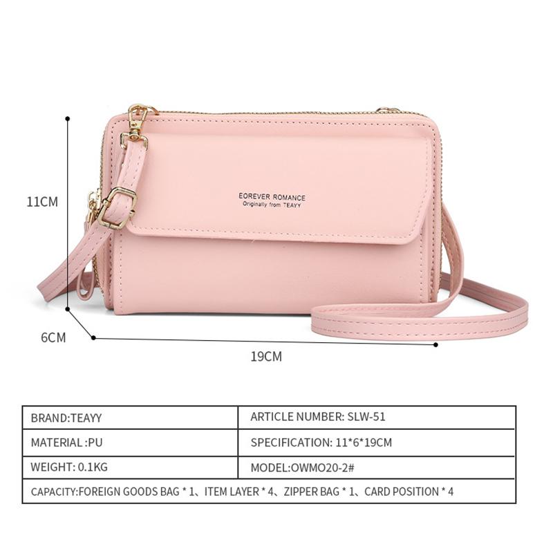 Женская сумка-мессенджер, большая вместительная сумка для мобильного телефона, модная сумка на плечо с двойной молнией, сумка для мобильного телефона